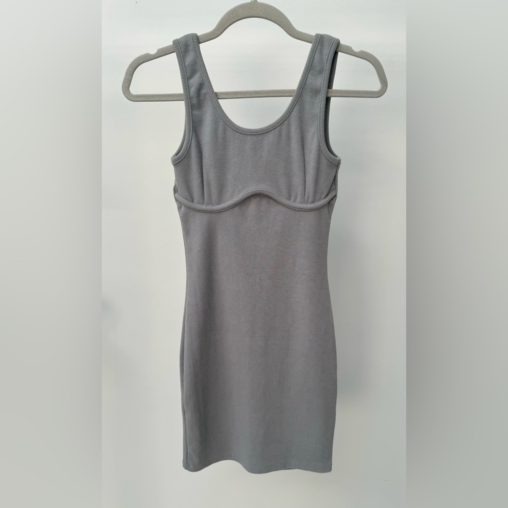 Signature8 Ribbed Bodycon Mini Dress in Gray, Size S‎
